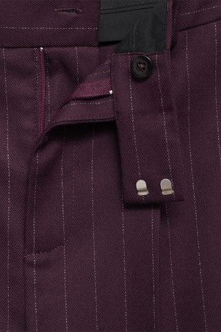 Pantalon pinces rayures tennis - Lie-de-vin