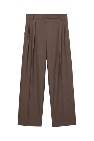 Pantalon droit pinces - Marron