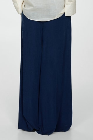 Pantalon Lyocell taille élastique - Bleu
