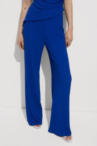 Pantalon droit fluide - Bleu