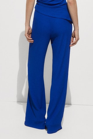 Pantalon droit fluide - Bleu
