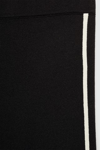 Pantalon maille rayure contrastante - Noir