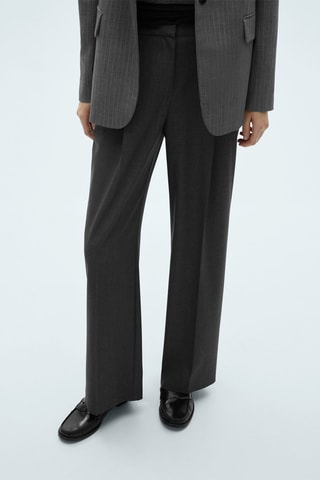 Pantalon pinces wideleg - Gris