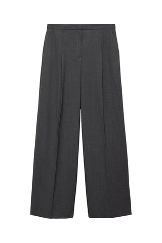 Pantalon pinces wideleg - Gris