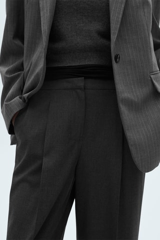 Pantalon pinces wideleg - Gris