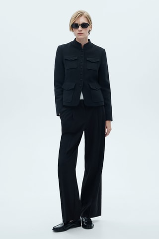 Pantalon pinces wideleg - Noir