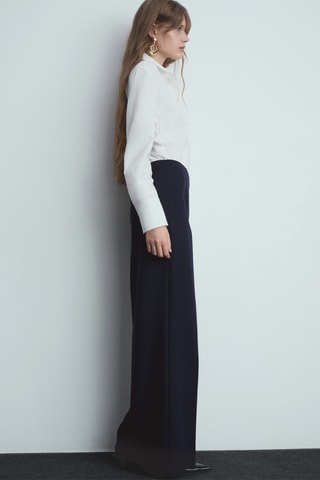 Pantalon pinces wideleg - Bleu nuit