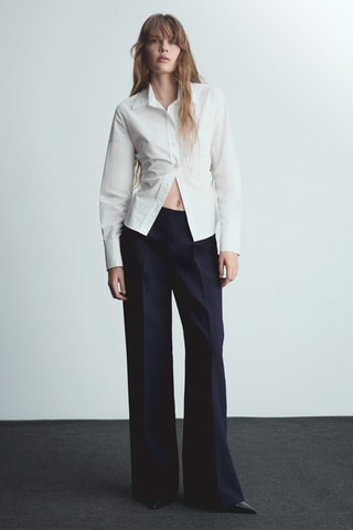 Pantalon pinces wideleg - Bleu nuit