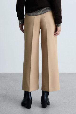 Pantalon pinces wideleg - Beige