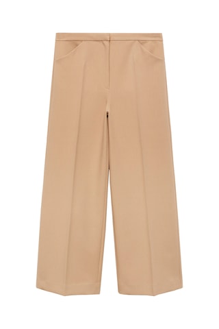 Pantalon pinces wideleg - Beige