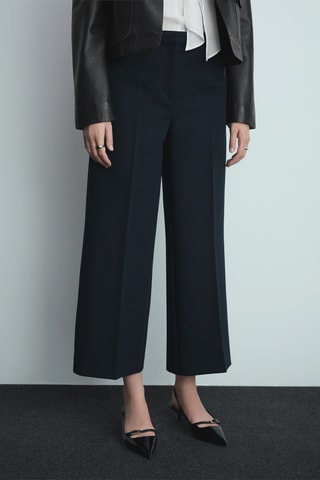 Pantalon pinces wideleg - Bleu nuit