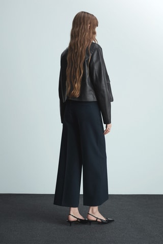 Pantalon pinces wideleg - Bleu nuit