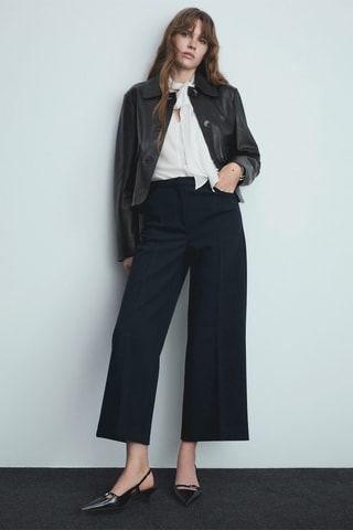 Pantalon pinces wideleg - Bleu nuit