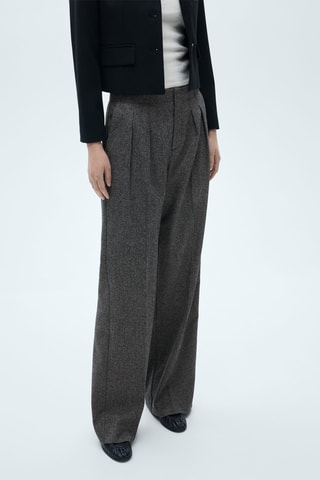 Pantalon à pinces jaspé - Noir chiné