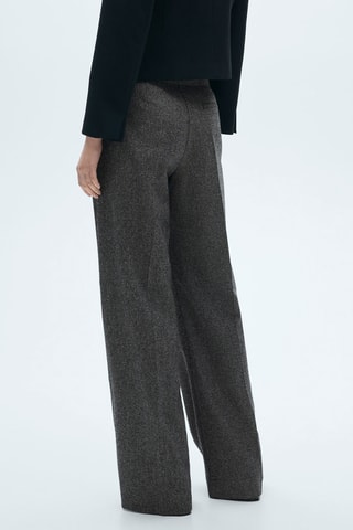 Pantalon à pinces jaspé - Noir chiné