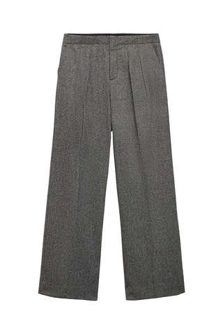 Pantalon à pinces jaspé - Noir chiné