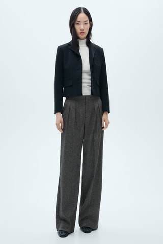Pantalon à pinces jaspé - Noir chiné