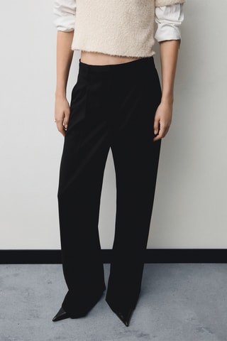 Pantalon droit pinces - Noir