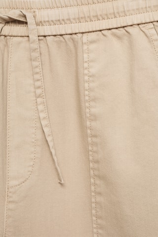 Pantalon coton taille élastique - Beige