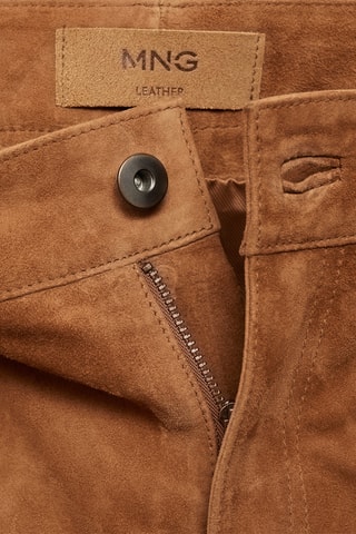 Pantalon droit en cuir - Marron