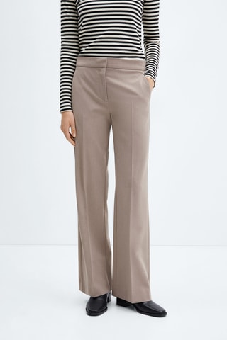 Pantalon wideleg taille normale - Beige