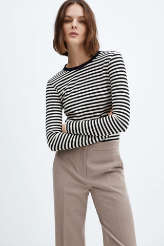 Pantalon wideleg taille normale - Beige