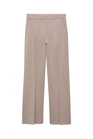 Pantalon wideleg taille normale - Beige