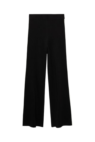 Pantalon droit rayure contrastée - Noir