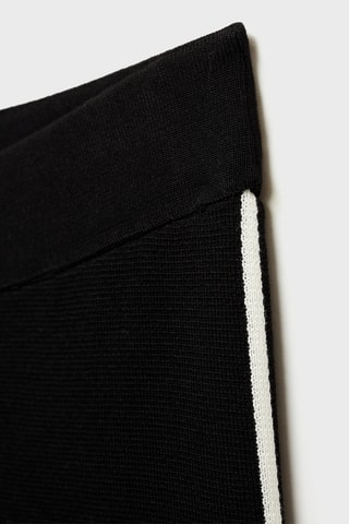Pantalon droit rayure contrastée - Noir