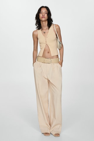 Pantalon Lyocell plissé - Beige