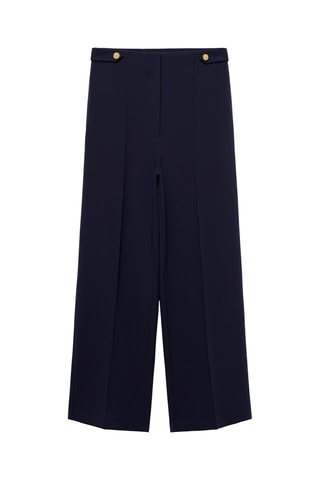 Pantalon droit boutons - Bleu