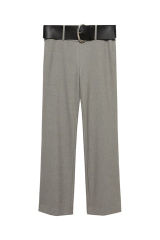Pantalon droit avec ceinture - Gris