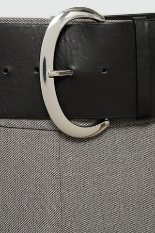 Pantalon droit avec ceinture - Gris