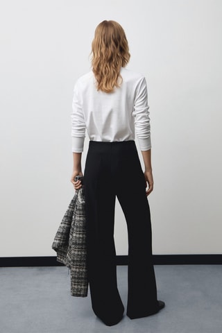 Pantalon wideleg détails métalliques - Noir