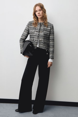 Pantalon wideleg détails métalliques - Noir
