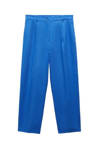 Pantalon 100% lin droit - Bleu