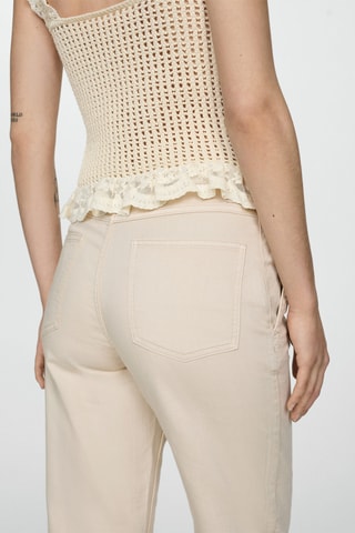 Jean slouchy ceinture - Écru