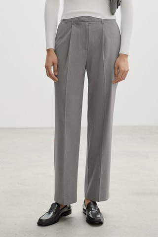 Pantalon droit pinces - Gris