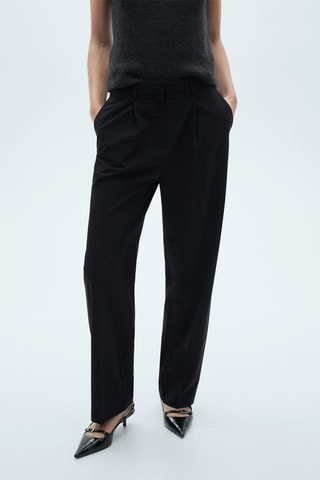 Pantalon droit pinces - Noir