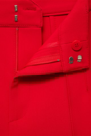Pantalon droit coutures décoratives - Rouge