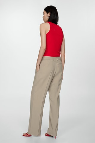 Pantalon droit pinces - Beige