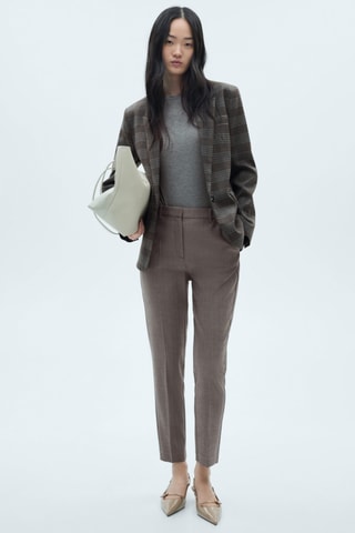 Pantalon skinny taille normale - Beige