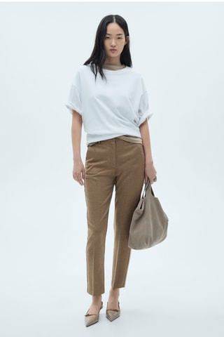 Pantalon skinny taille normale - Marron