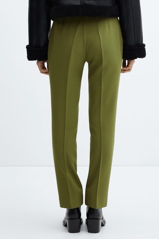 Pantalon droit avec ceinture - Vert