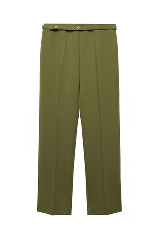 Pantalon droit avec ceinture - Vert