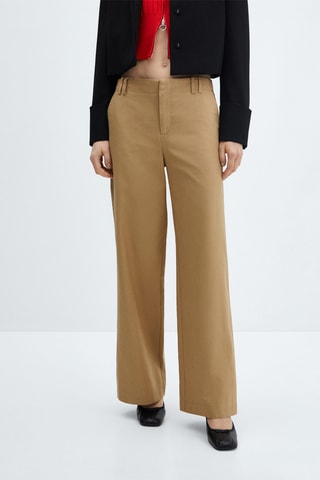 Pantalon wideleg Lyocell - Beige