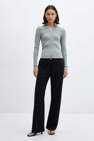 Pantalon wideleg taille élastique - Noir