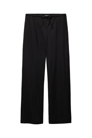 Pantalon wideleg taille élastique - Noir