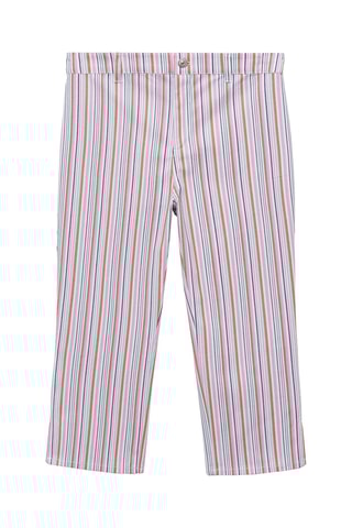 Jean capri rayures - Rose et blanc