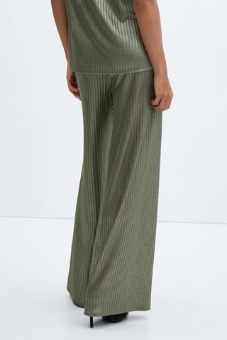 Pantalon wideleg taille élastique - Vert